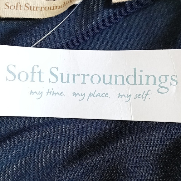 New Soft surroundings Brushed Velvet Brown Blue Multicolor Wrap Top Medium - Picture 9 of 10